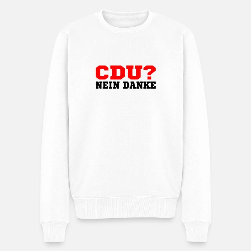 Cdu - Männer Premium Bio Pullover - Weiß