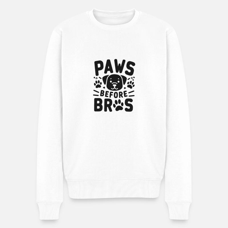 Pfoten vor Bros - Männer Premium Bio Pullover - Weiß
