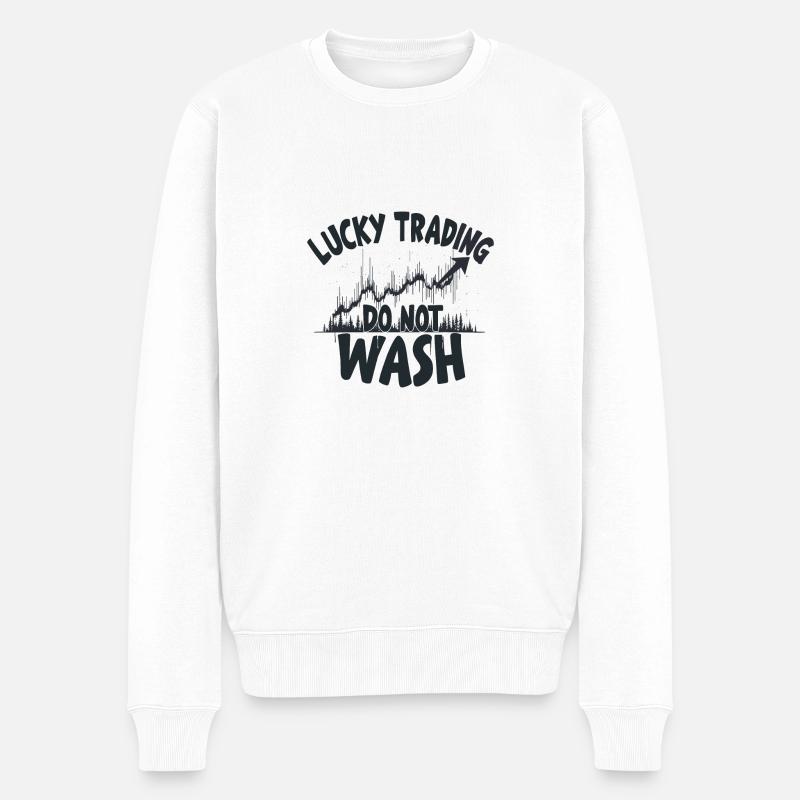 GLÜCKSHANDEL - Männer Premium Bio Pullover - Weiß