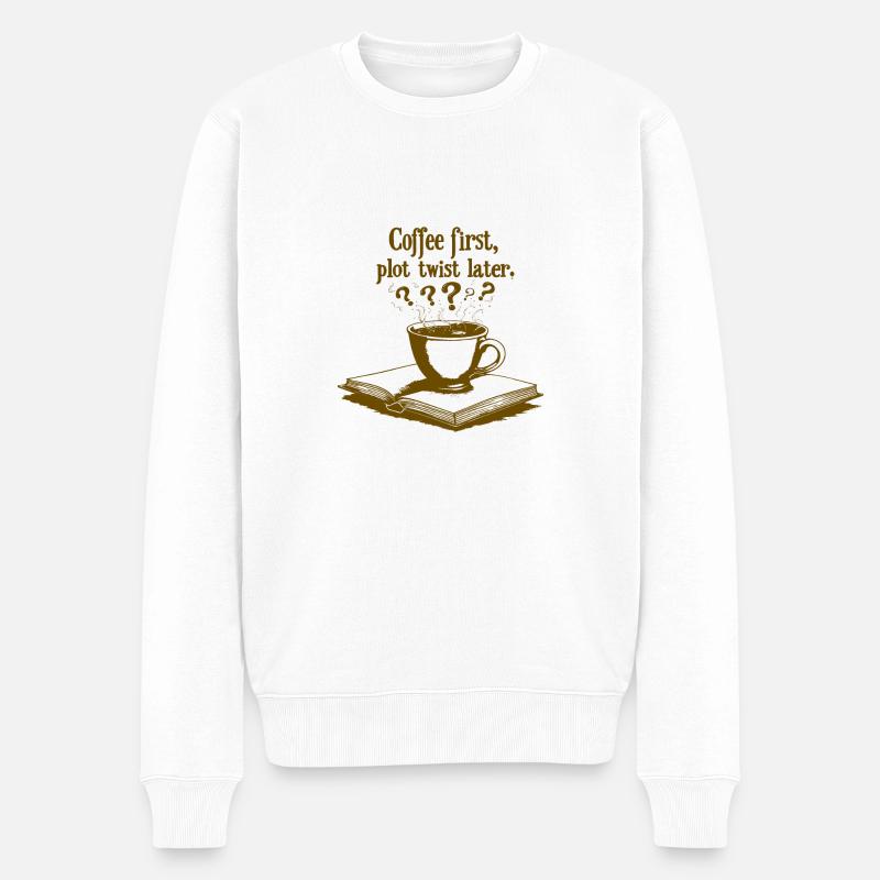 PLOTTWIST - Männer Premium Bio Pullover - Weiß