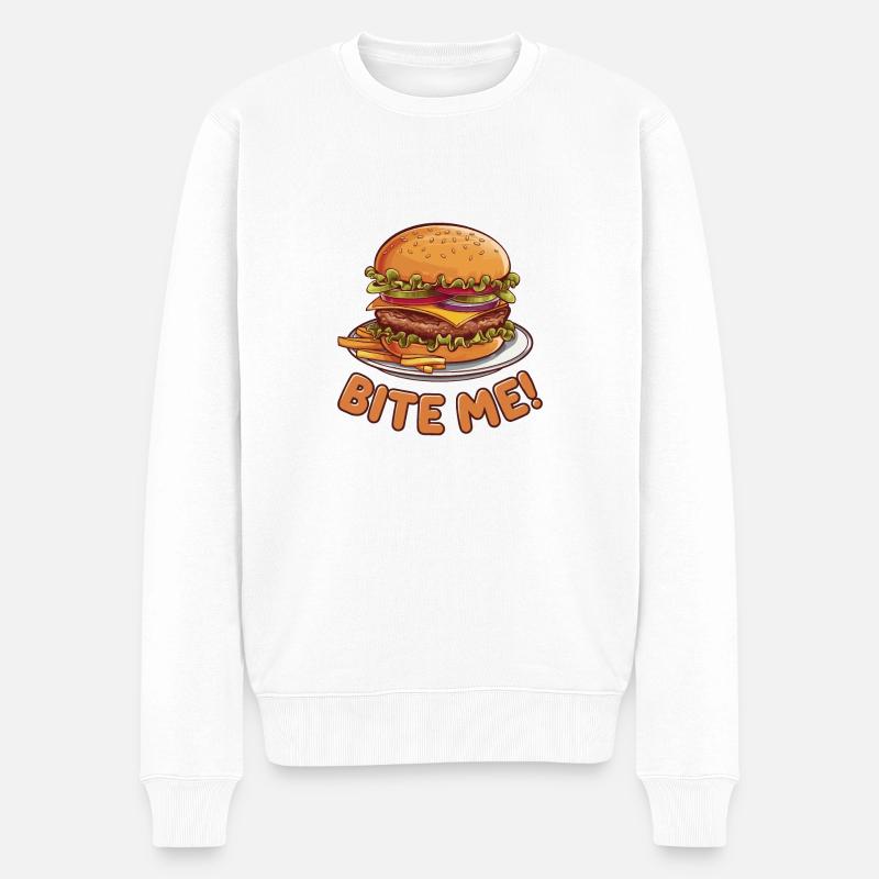 HAMBURGER - Männer Premium Bio Pullover - Weiß