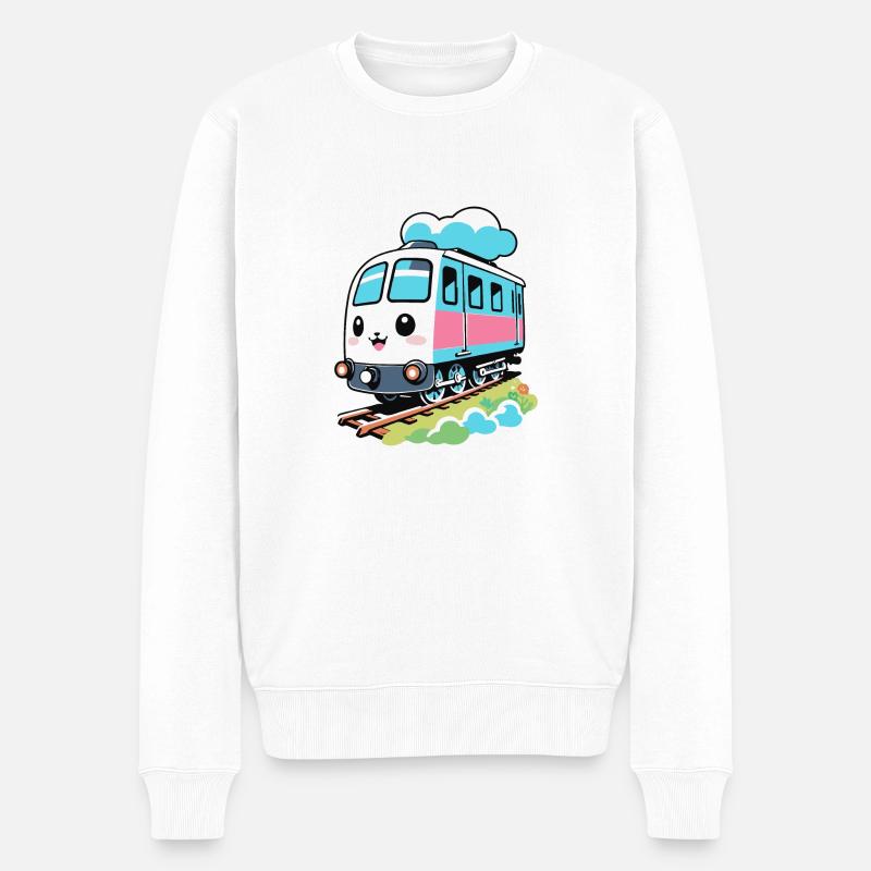 NIEDLICHER ZUG - Männer Premium Bio Pullover - Weiß