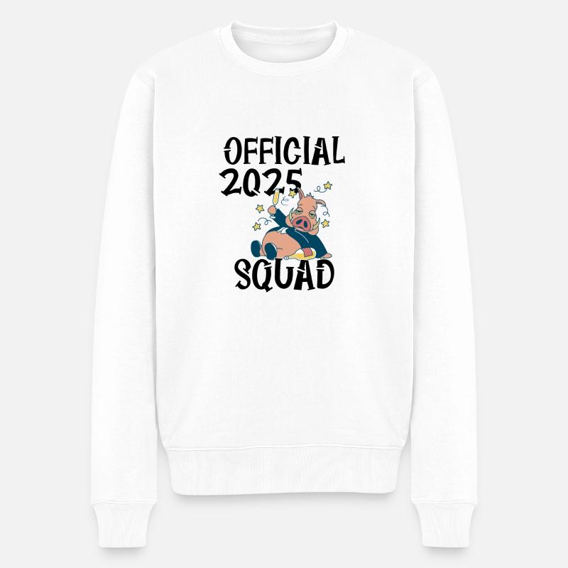 Official 2025 Squad, das Sylvester/Neujahrs-Design - Männer Premium Bio Pullover - Weiß