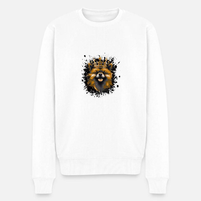zwergspitz hund tier - Männer Premium Bio Pullover - Weiß