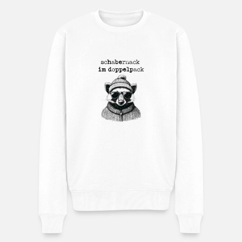 Schabernack im Doppelpack - Männer Premium Bio Pullover - Weiß