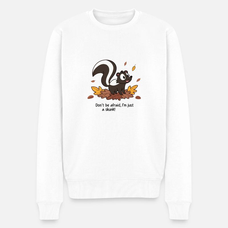 HAB KEINE ANGST, ICH BIN NUR EIN STINKTIER - Männer Premium Bio Pullover - Weiß