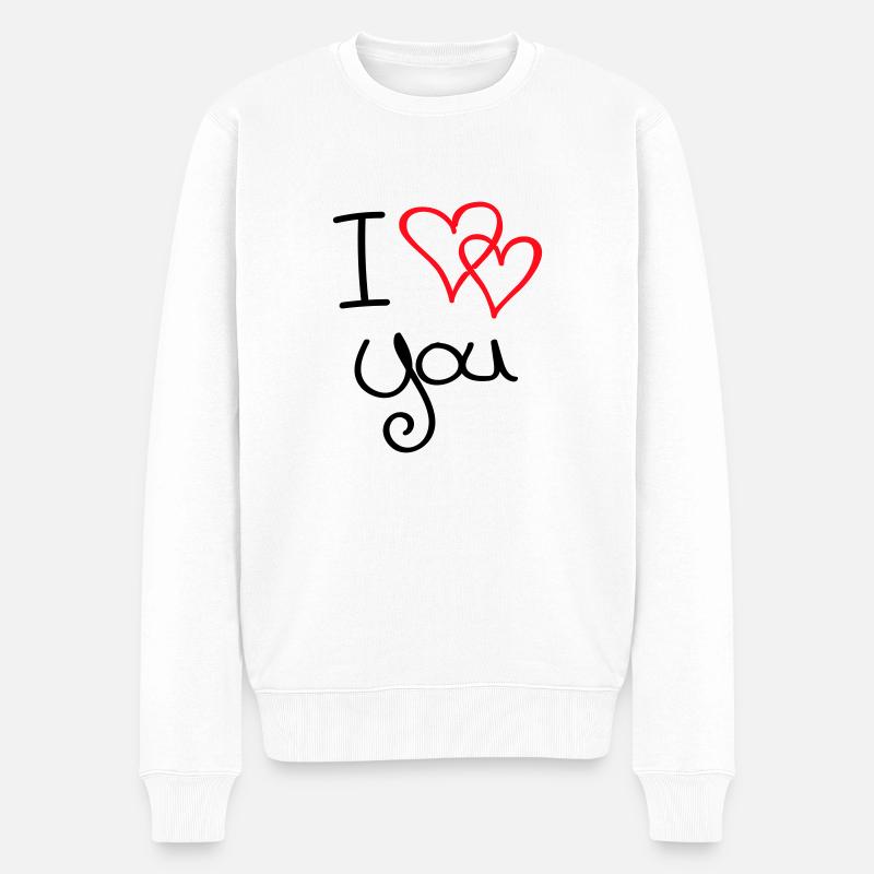 i love you - Männer Premium Bio Pullover - Weiß