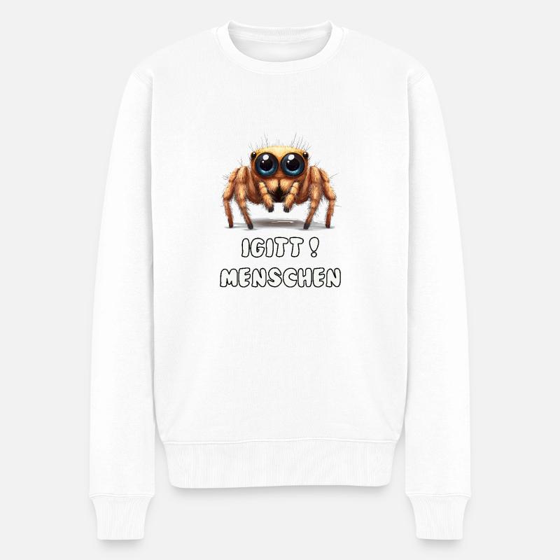 Drôle d’araignée avec dicton - Pull Premium bio Homme - blanc