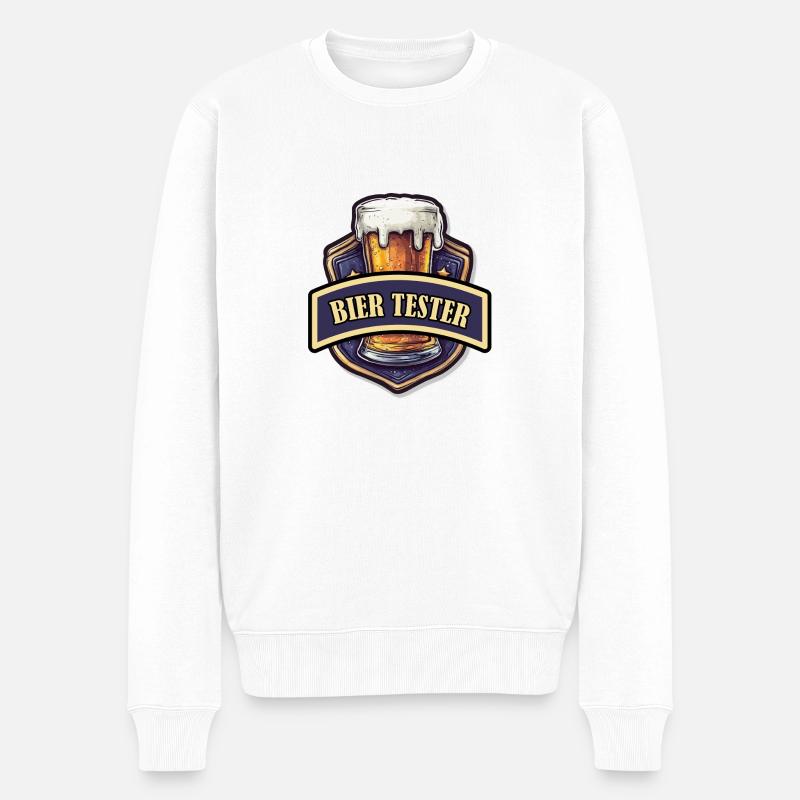 Karneval Bier Tester - Männer Premium Bio Pullover - Weiß