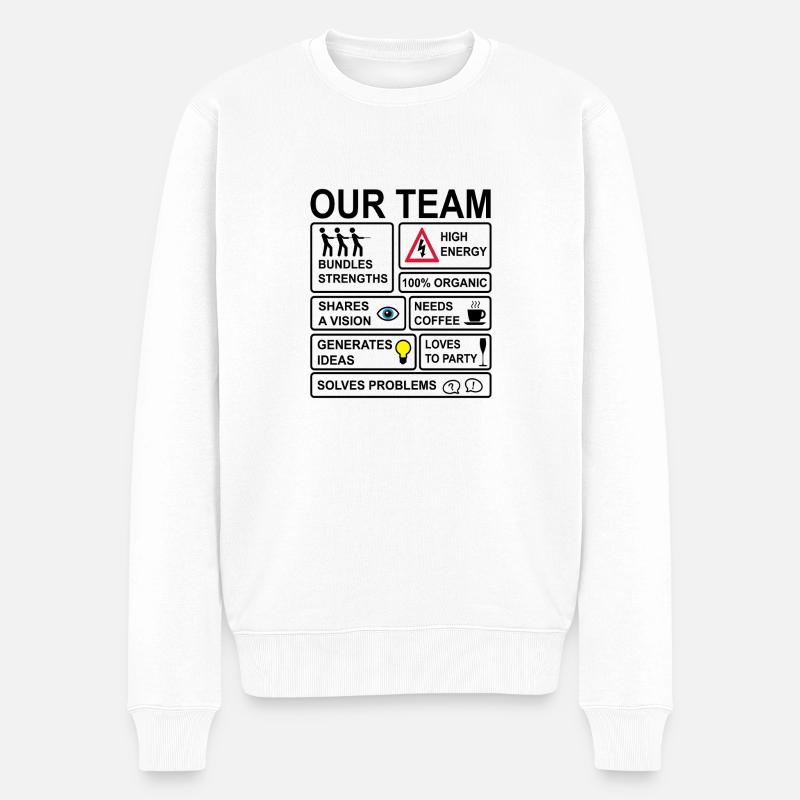 Team - Männer Premium Bio Pullover - Weiß