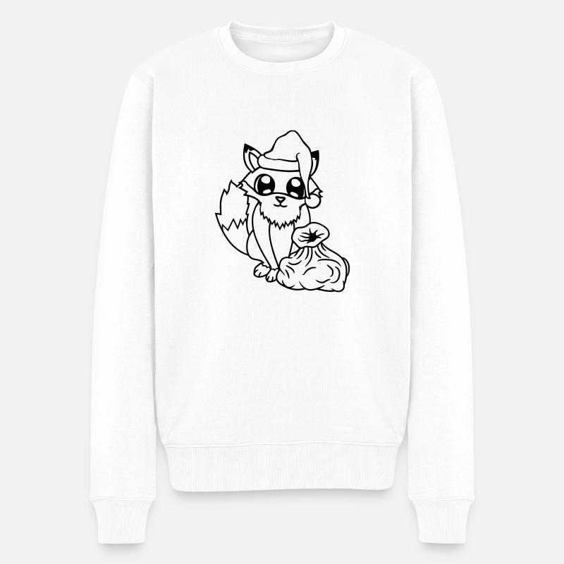 Fuchs Rotfuchs Weihnachtsmann Weihnachten Geschenk - Männer Premium Bio Pullover - Weiß