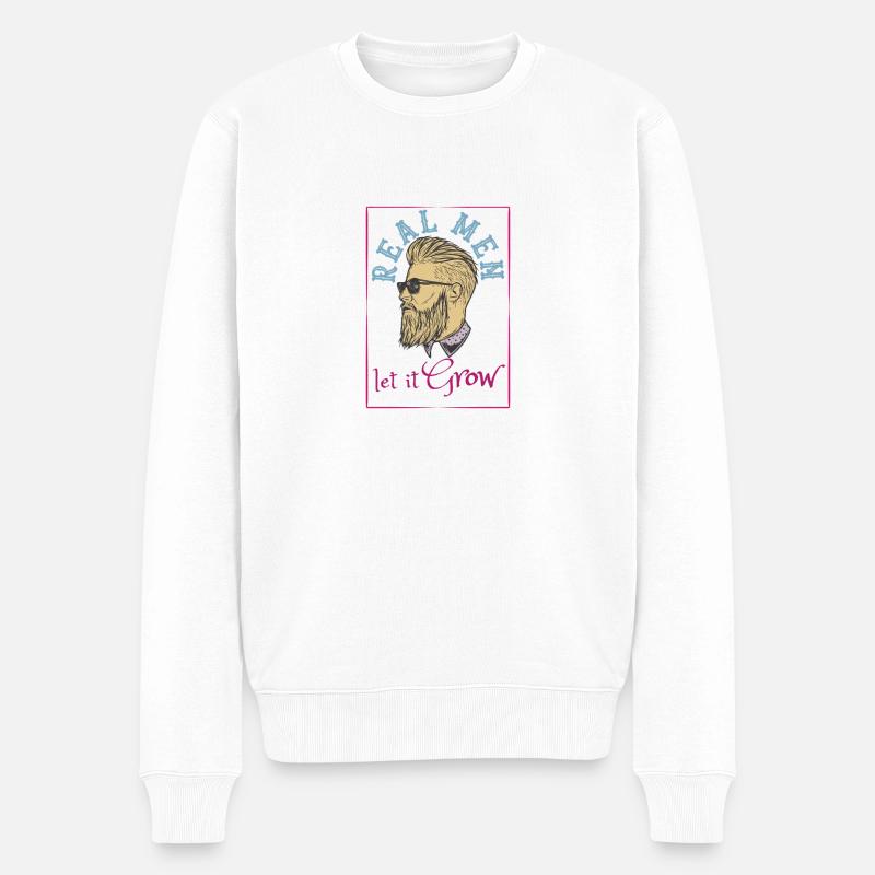 Lass es wachsen Bartdesign Let It Grow Beard - Männer Premium Bio Pullover - Weiß