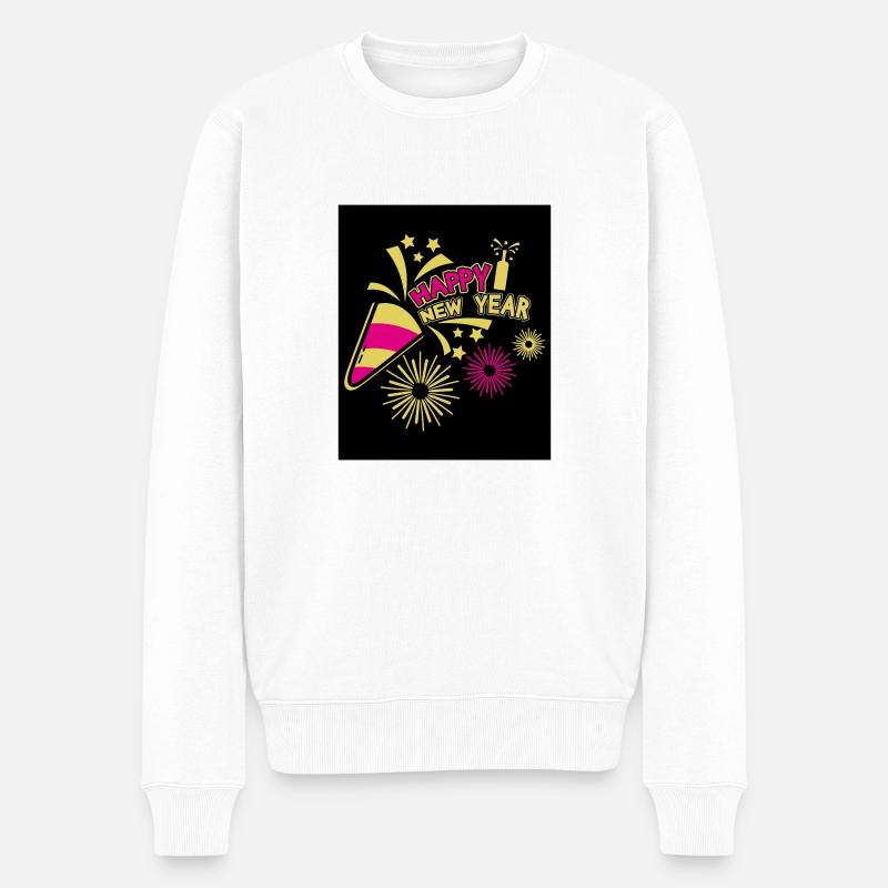 Newyear 8 - Männer Premium Bio Pullover - Weiß