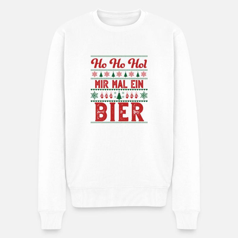 bier4 Zeichenfläche 1 - Männer Premium Bio Pullover - Weiß