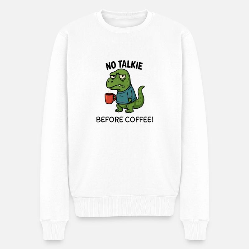 T Rex no talki - Männer Premium Bio Pullover - Weiß