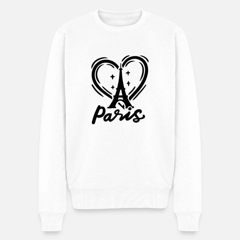 Paris avec un cœur - Pull Premium bio Homme - blanc