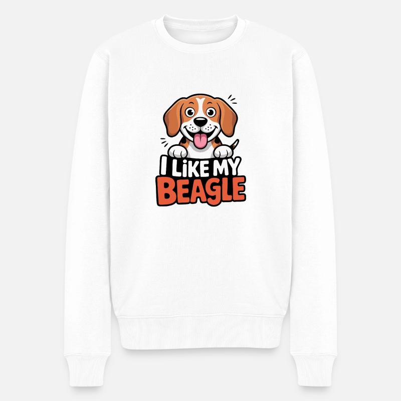 J’aime mon Beagle Hundeliebe - Pull Premium bio Homme - blanc