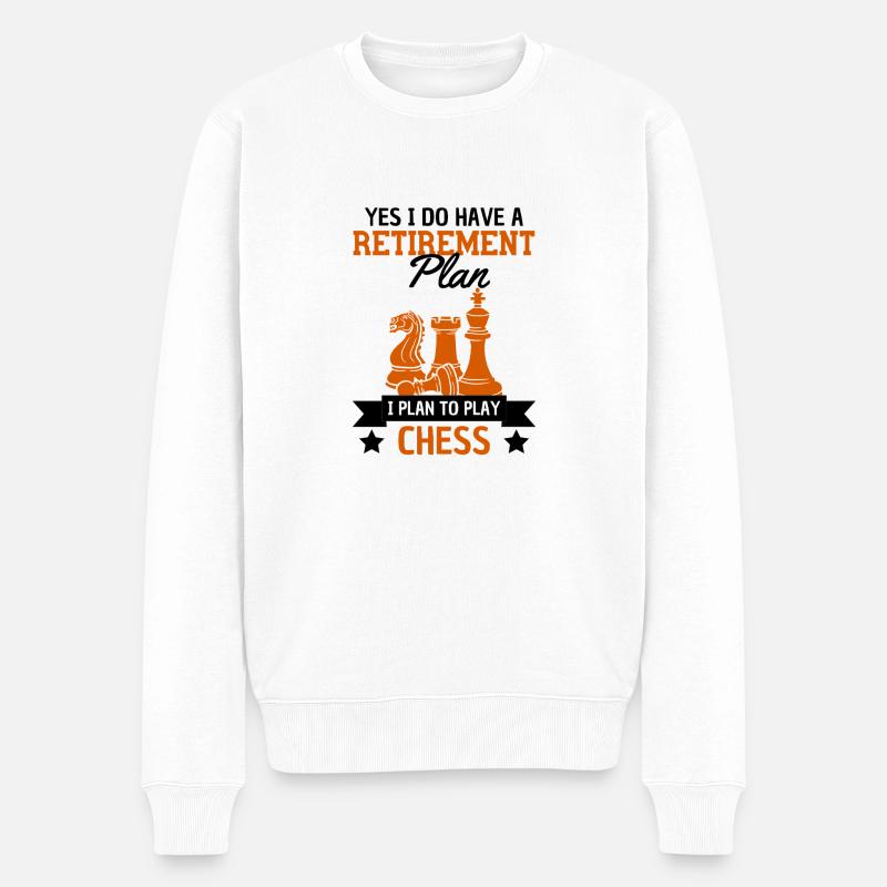 Ruhestand Schach Spruch Rentner Schach - Männer Premium Bio Pullover - Weiß