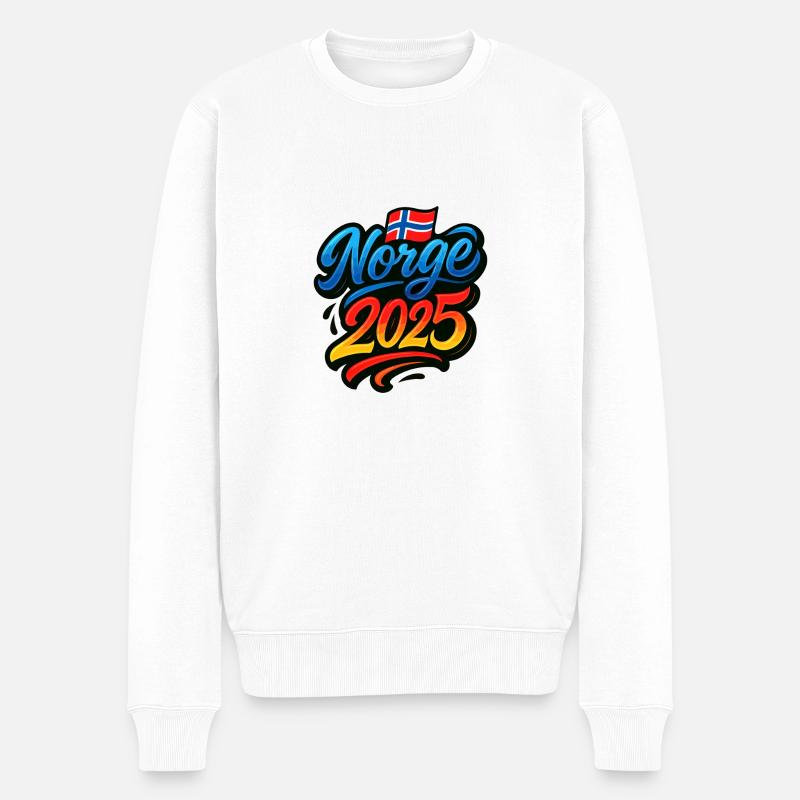 Norwegen 2025 - Männer Premium Bio Pullover - Weiß