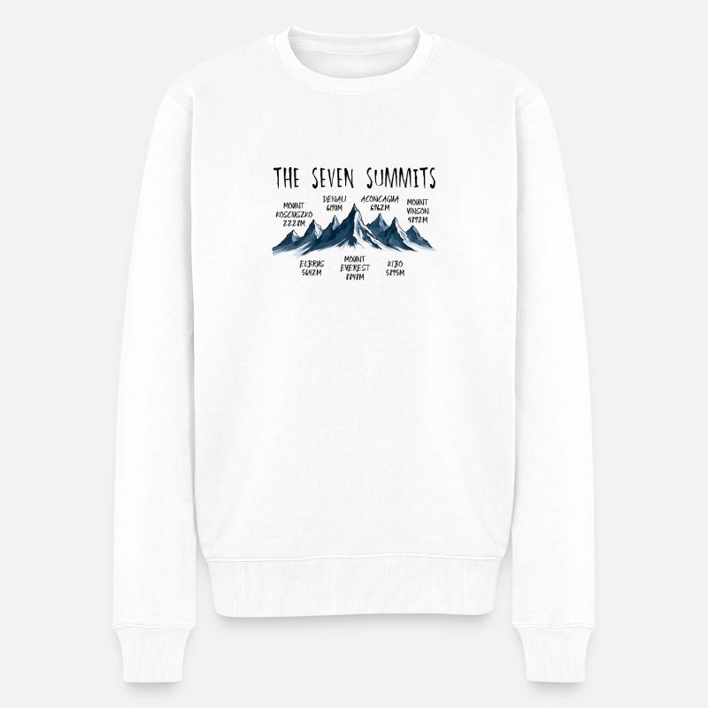 The Seven Summits - Männer Premium Bio Pullover - Weiß