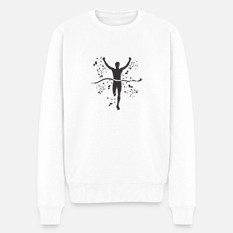 Marathoniens Run Finisher Marathon - Pull Premium bio Homme - blanc