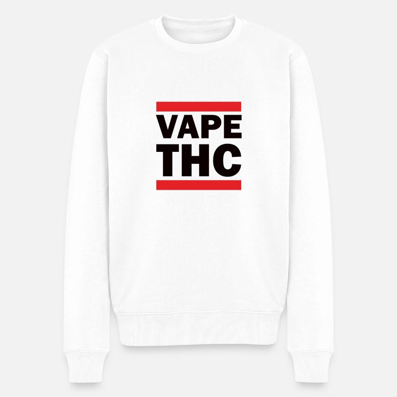 Vape THC - Männer Premium Bio Pullover - Weiß