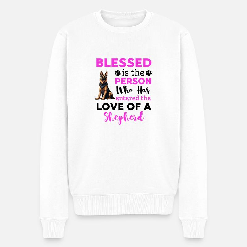 Lustiger Deutscher Schäferhund Spruch - Männer Premium Bio Pullover - Weiß