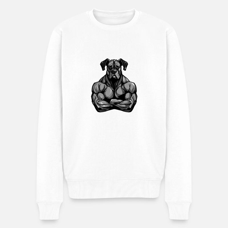 Muscles du chien - Pull Premium bio Homme - blanc