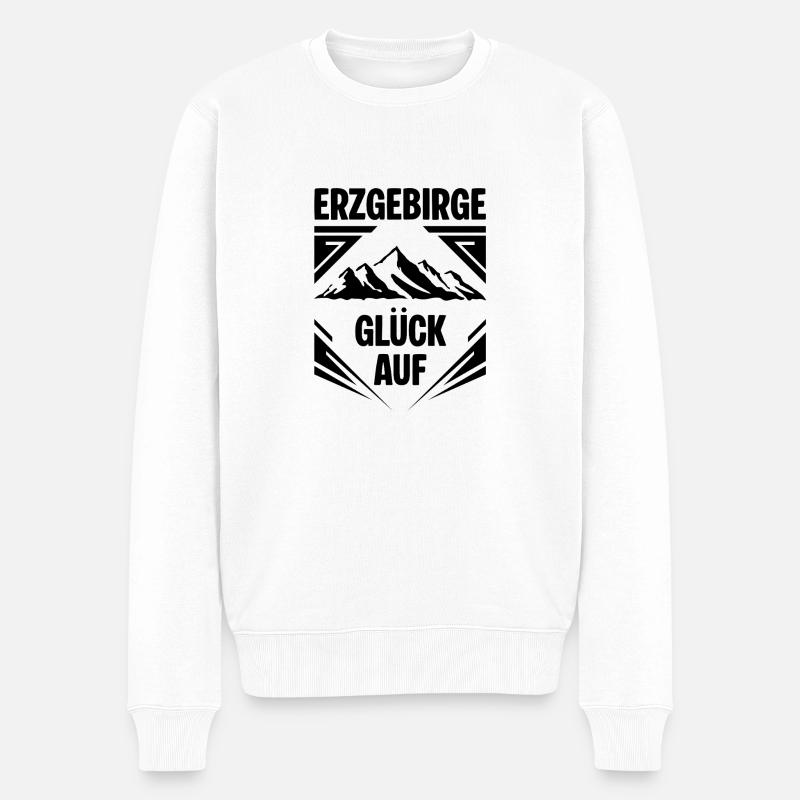 Erzgebirge Glueck auf - Männer Premium Bio Pullover - Weiß