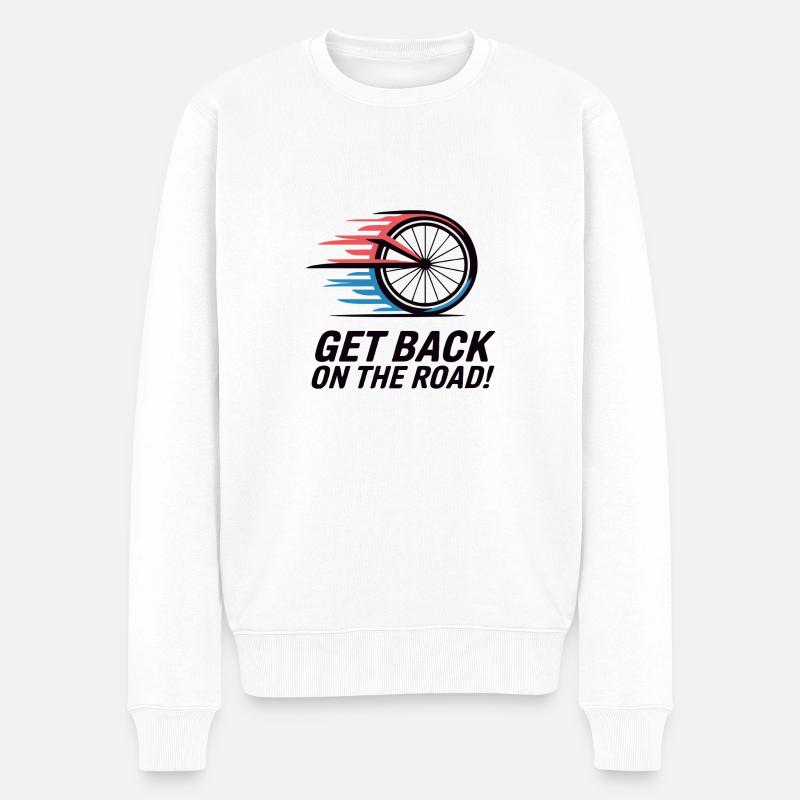 FAHRRAD-RÄDER - Männer Premium Bio Pullover - Weiß