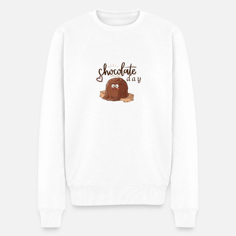 Sweet Celebration: World Chocolate Day Tee - Pull Premium bio Homme - blanc
