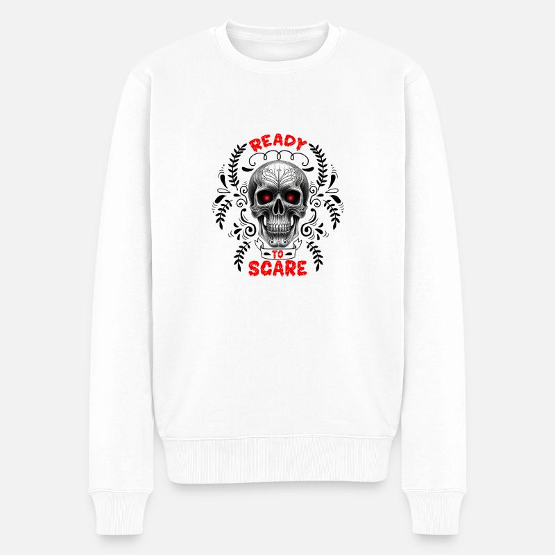 Crâne pour faire peur - Pull Premium bio Homme - blanc