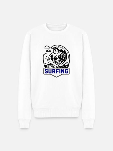 Surfing Symbol Surfer - Men's Premium Organic Jumper - white