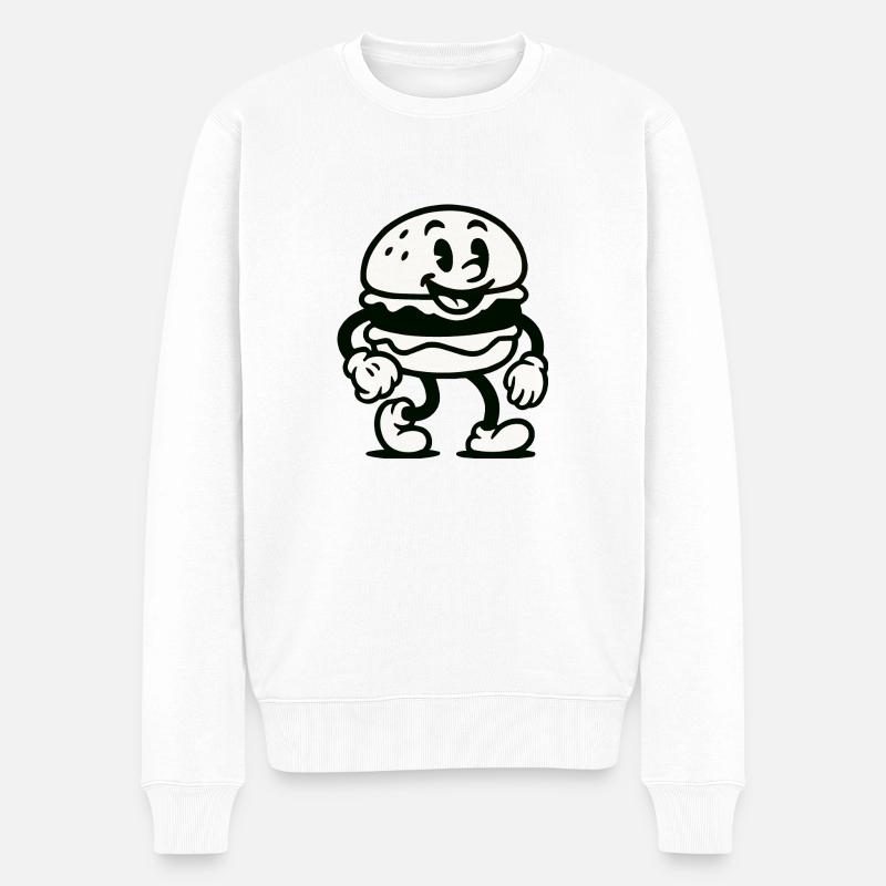 burger comic - Männer Premium Bio Pullover - Weiß