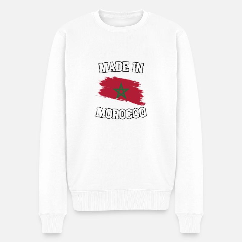Made in Morocco - Männer Premium Bio Pullover - Weiß