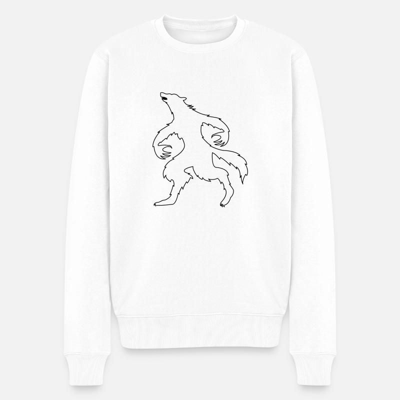 loup-garou - Pull Premium bio Homme - blanc
