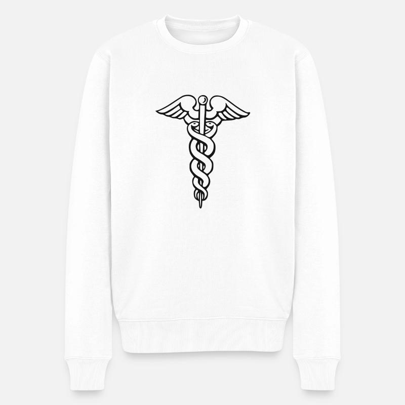 Caduceus - Männer Premium Bio Pullover - Weiß