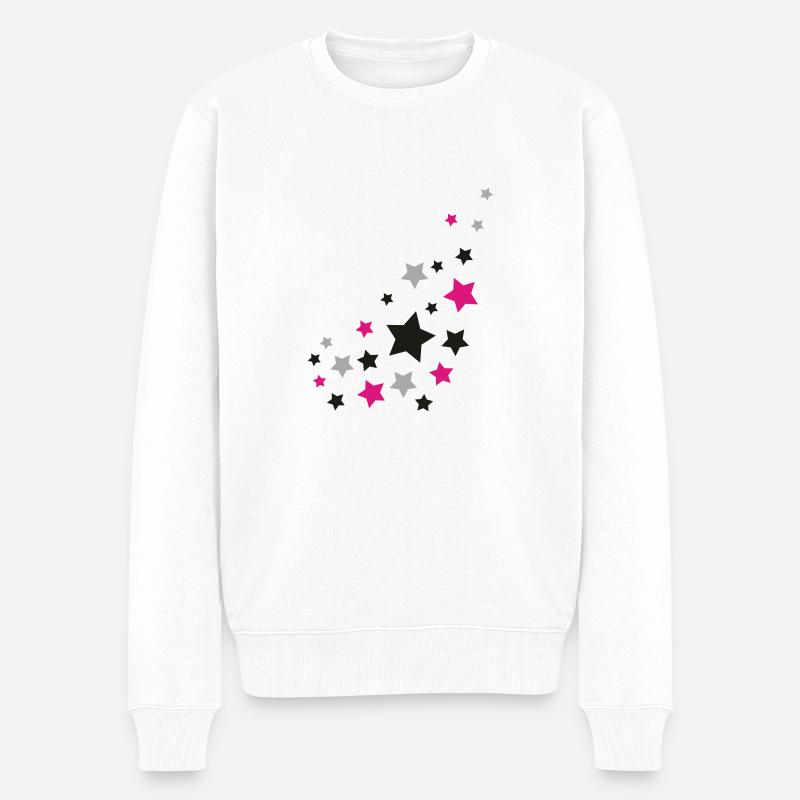 Sterne - Stars - Weltraum - Männer Premium Bio Pullover - Weiß