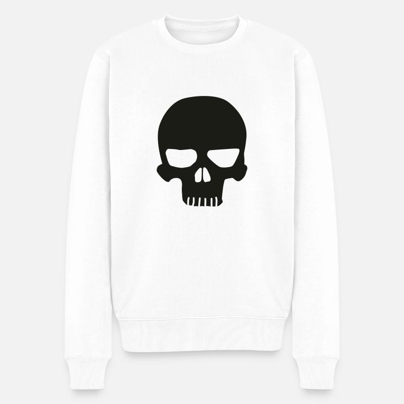 Skull - Männer Premium Bio Pullover - Weiß