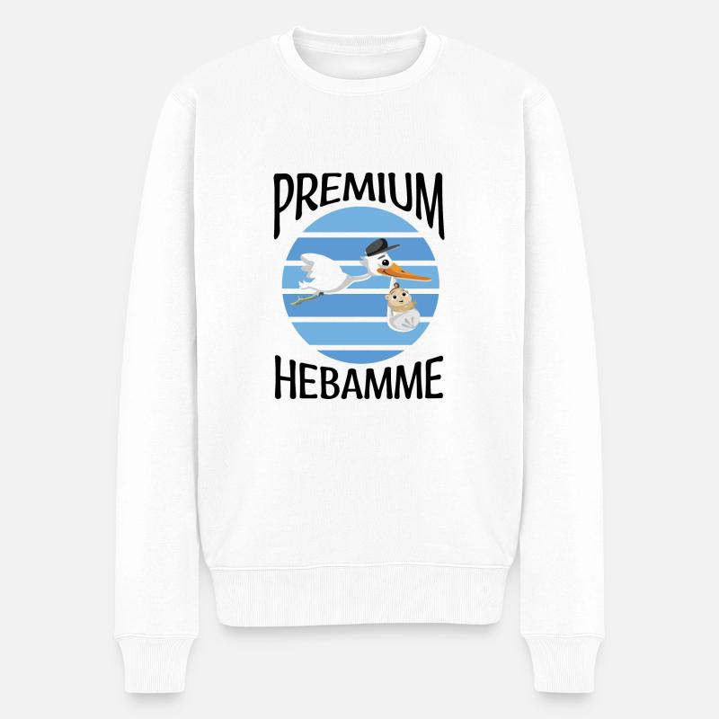 Hebammen - Männer Premium Bio Pullover - Weiß
