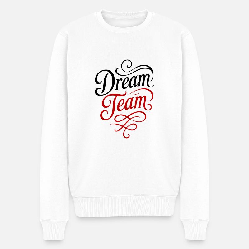 Dream Team - Männer Premium Bio Pullover - Weiß