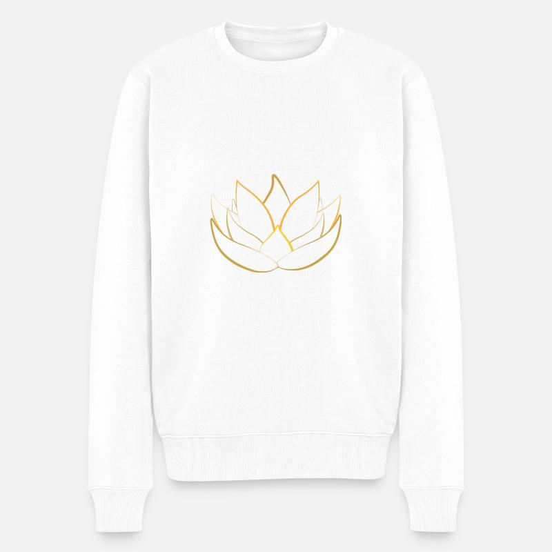 Namaste - Männer Premium Bio Pullover - Weiß