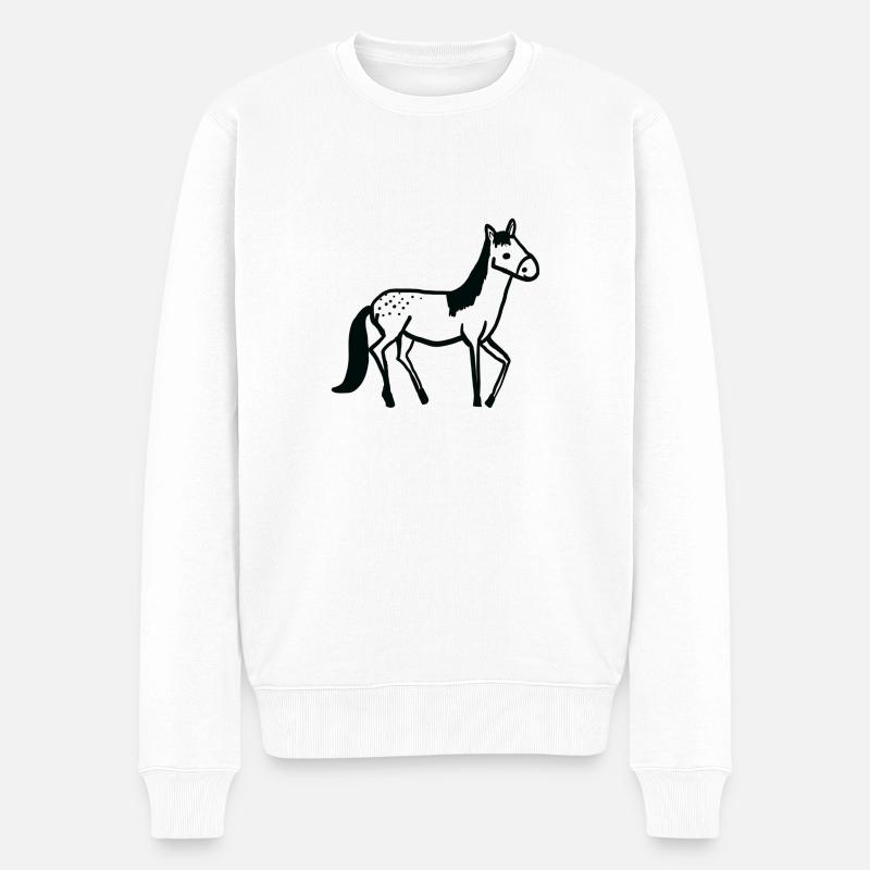 Helga the Horse - Männer Premium Bio Pullover - Weiß