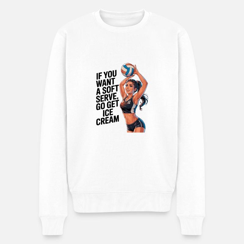 Soft-Serve? Dann ab zum Eis – Volleyball - Männer Premium Bio Pullover - Weiß