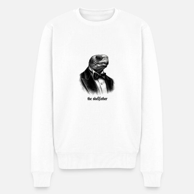 Shellfather Schildkröte - Männer Premium Bio Pullover - Weiß