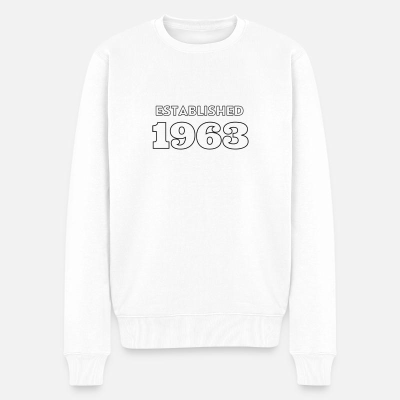 Established 1963 - Männer Premium Bio Pullover - Weiß