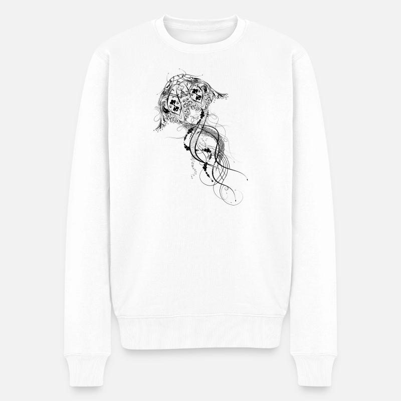 Une méduse orné - Pull Premium bio Homme - blanc