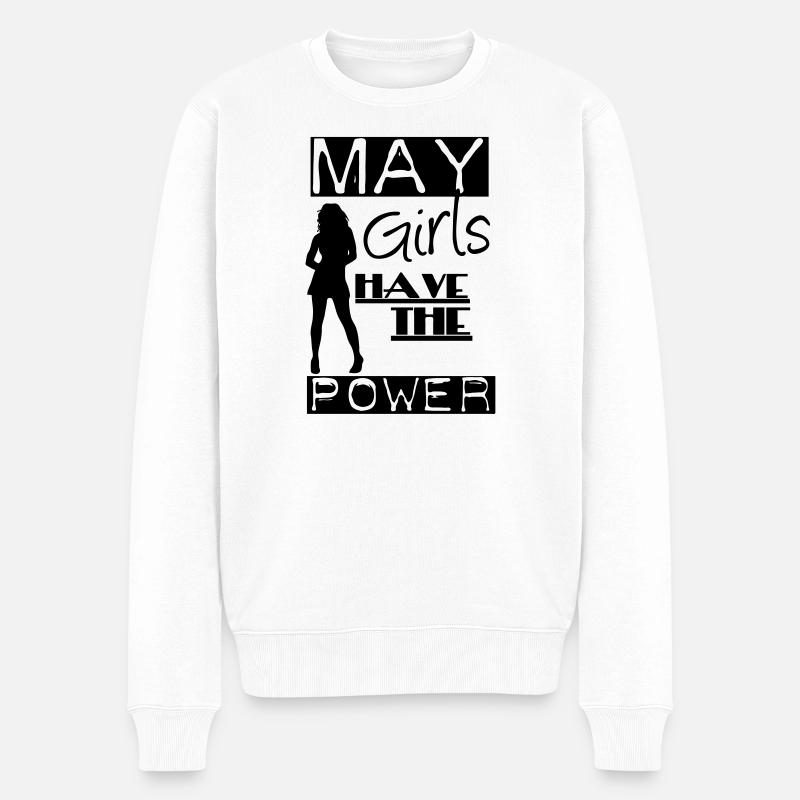 May Girls Geschenk Geburtstag - Männer Premium Bio Pullover - Weiß