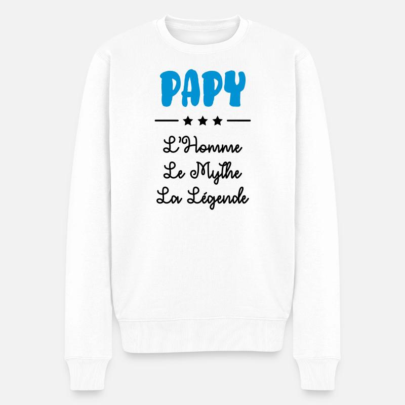 Papy Papi Grand-Père Retraite famille - Pull Premium bio Homme - blanc