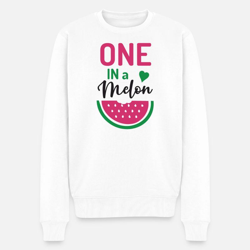 Eins in einer Melone - Männer Premium Bio Pullover - Weiß